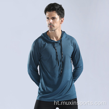 Chòp mòd atletik kapuchon espò sweatshirt